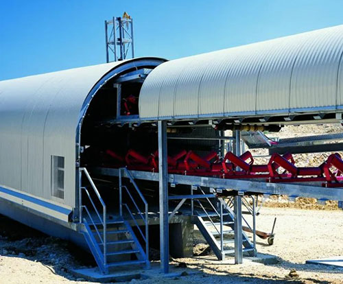 Замковые соединения и узлы крепления укрытия конвейеров из профнастила С10ПГ